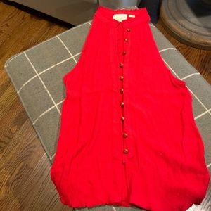 Maeve Red Crinkle Top